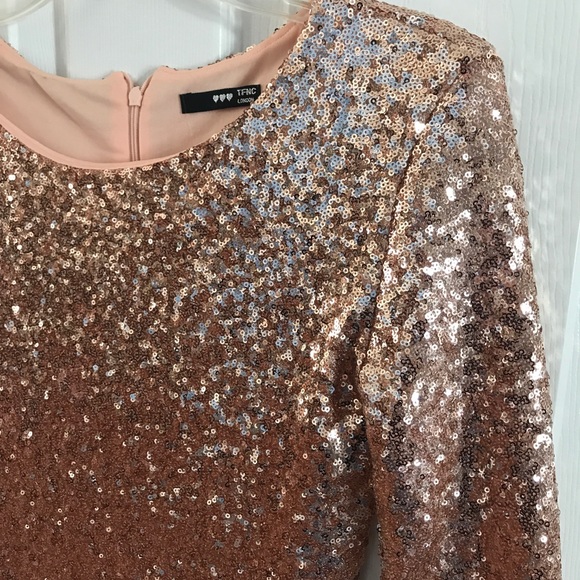 Nordstrom Gold Sequin Dress sz small - Picture 2 of 5